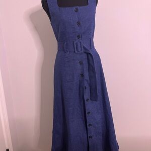Elegant Blue Button-Down Dress